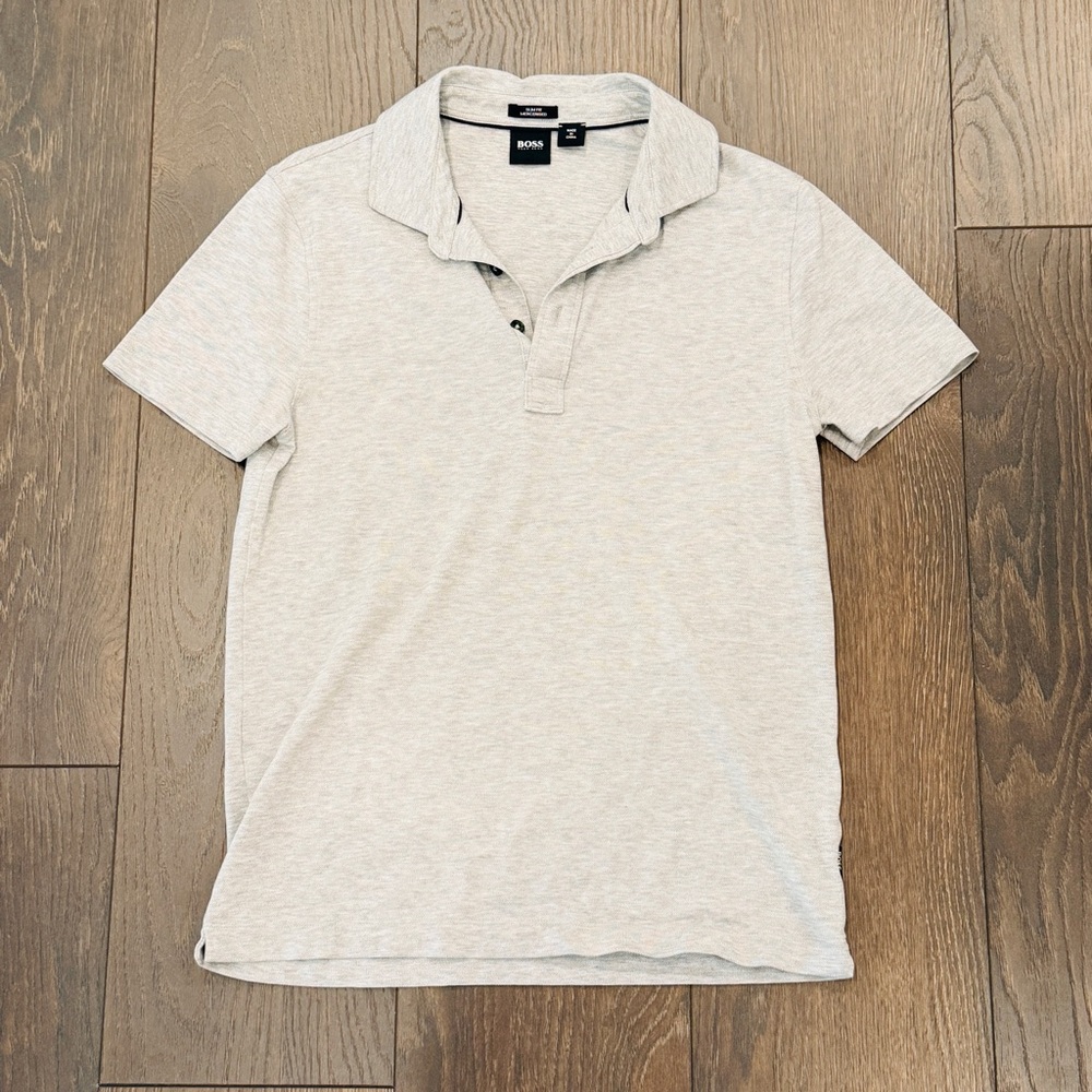 Hugo Boss Slim Fit Mercerised Polo Shirt, Light Gray, Size S